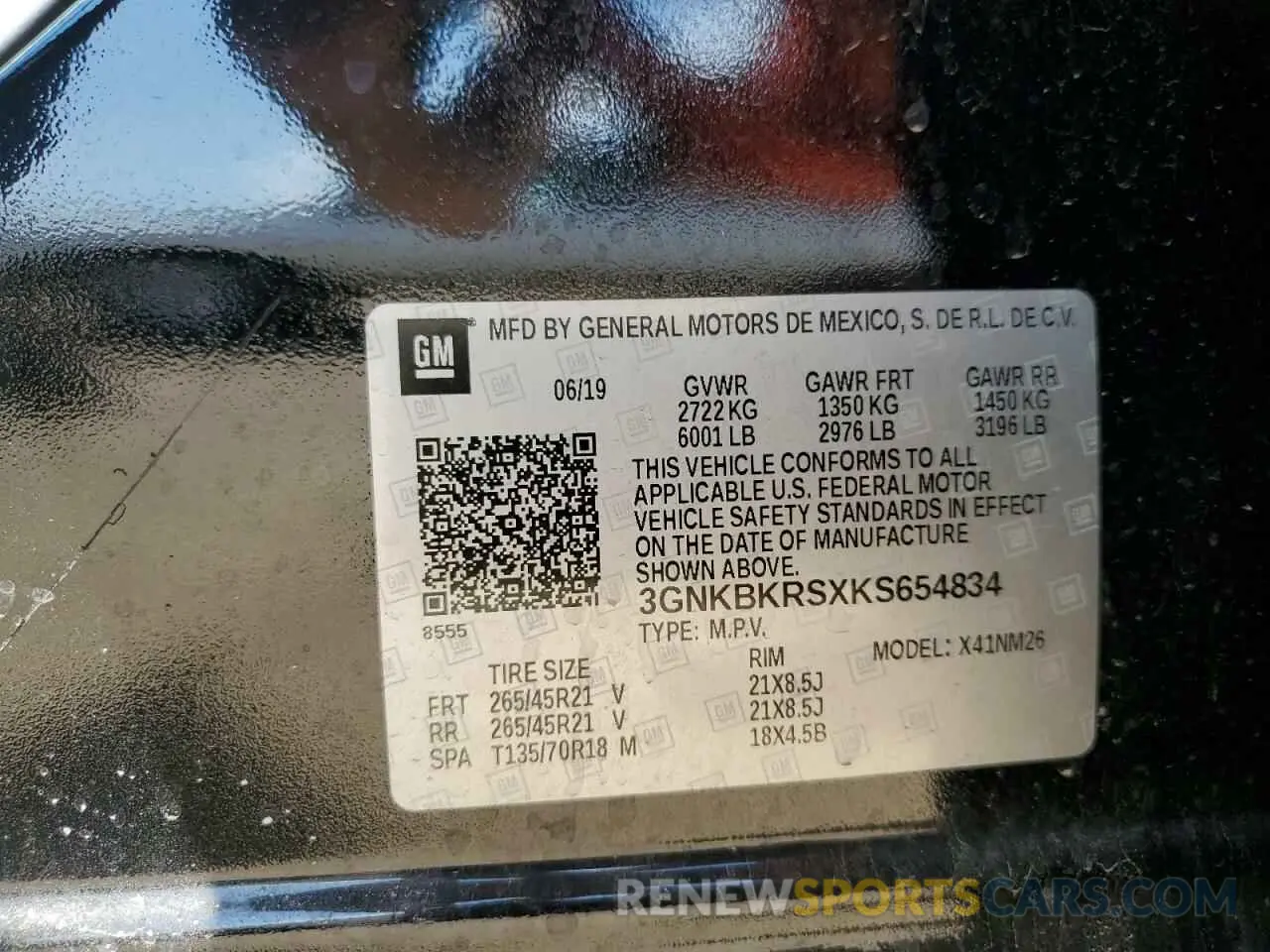 13 Photograph of a damaged car 3GNKBKRSXKS654834 CHEVROLET BLAZER 2019