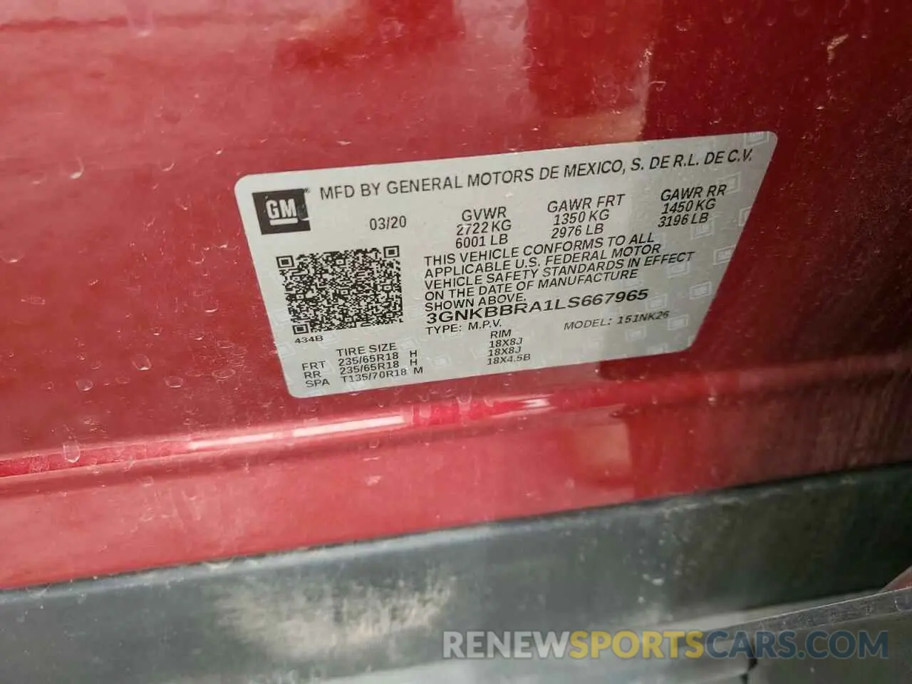 15 Photograph of a damaged car 3GNKBBRA1LS667965 CHEVROLET BLAZER 2020
