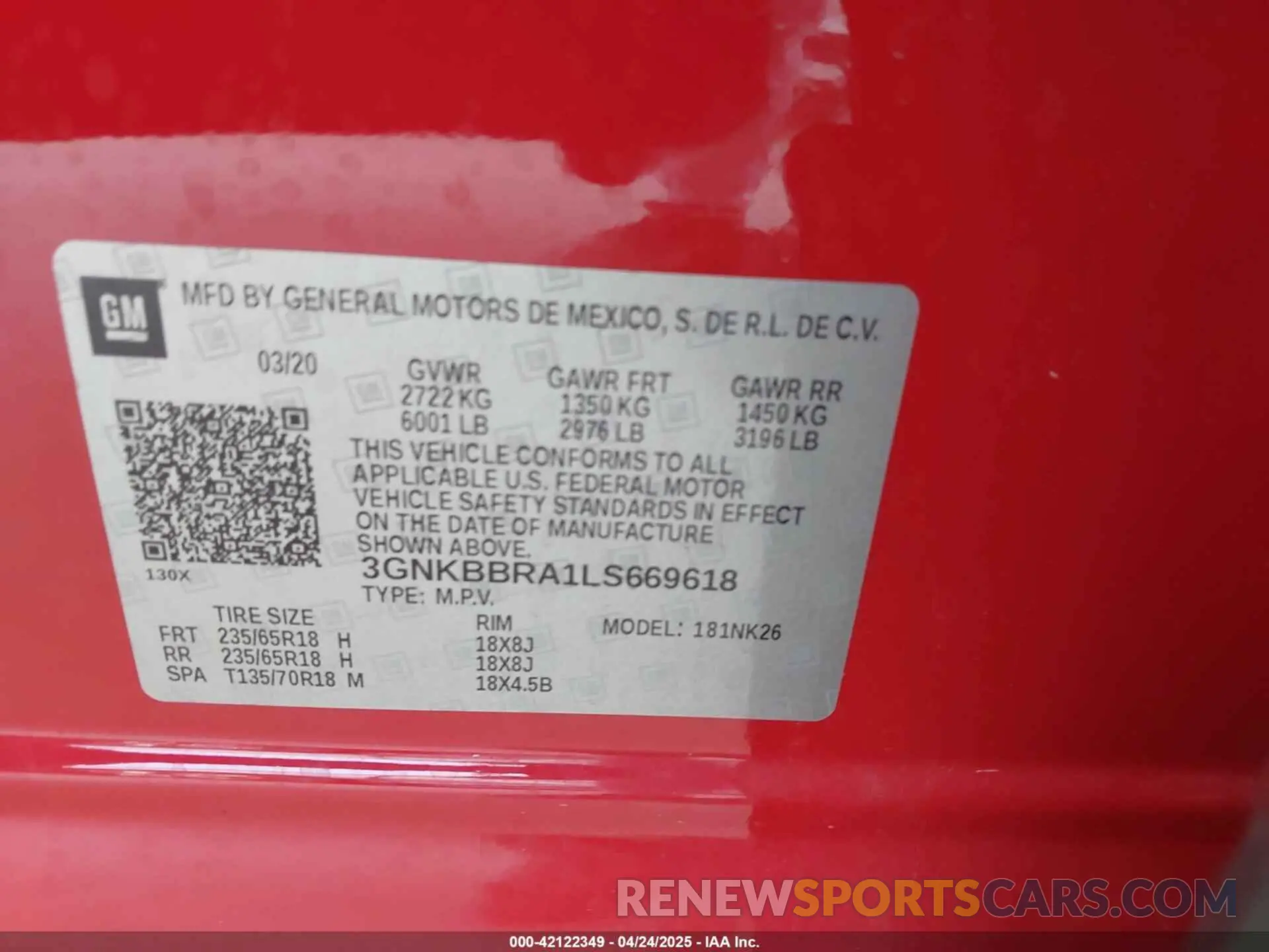 9 Photograph of a damaged car 3GNKBBRA1LS669618 CHEVROLET BLAZER 2020