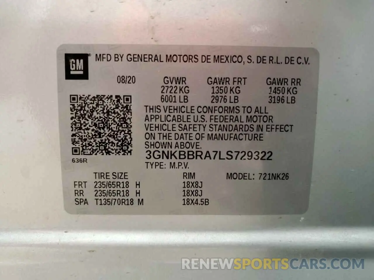 13 Photograph of a damaged car 3GNKBBRA7LS729322 CHEVROLET BLAZER 2020