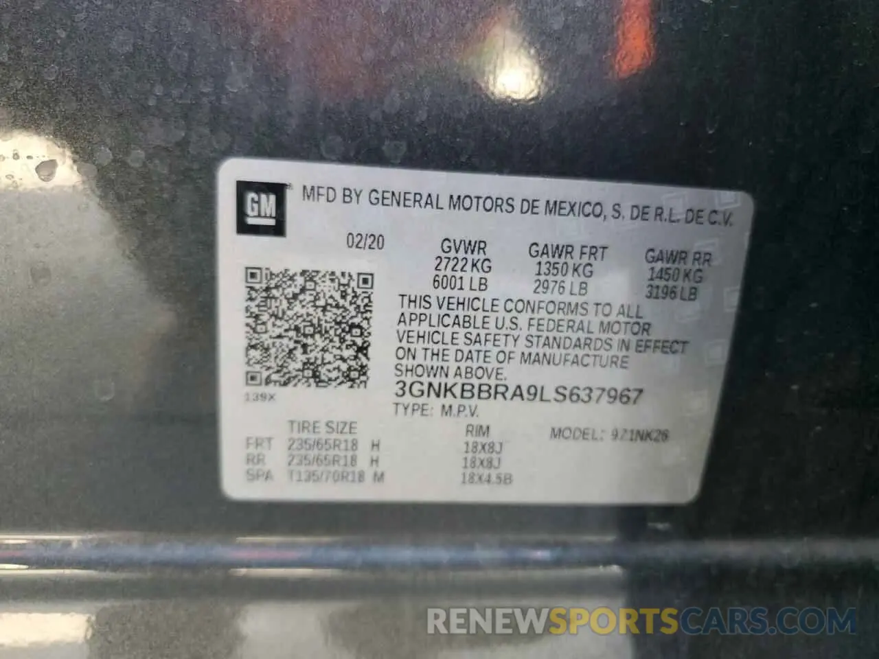 13 Photograph of a damaged car 3GNKBBRA9LS637967 CHEVROLET BLAZER 2020
