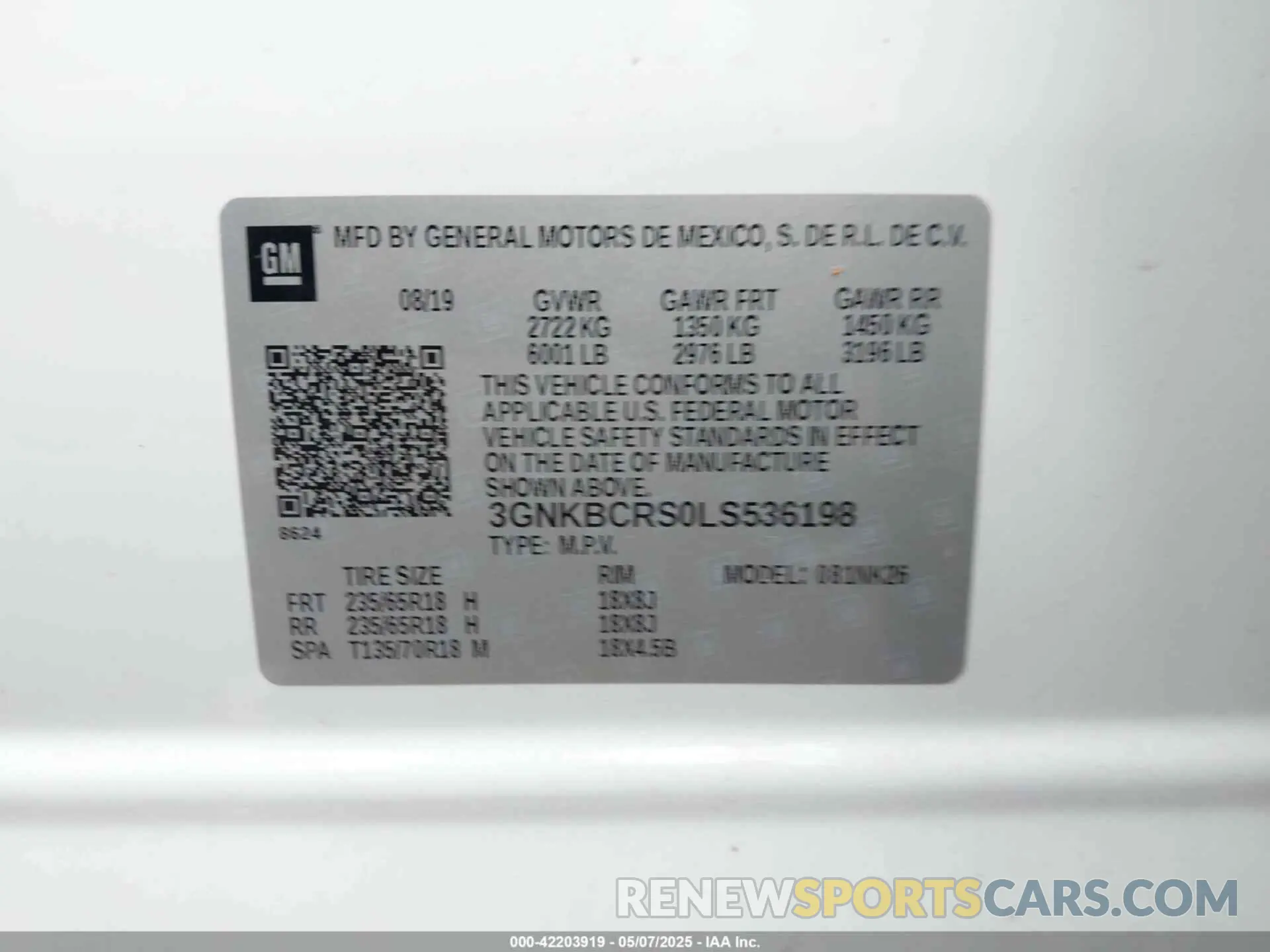 9 Photograph of a damaged car 3GNKBCRS0LS536198 CHEVROLET BLAZER 2020