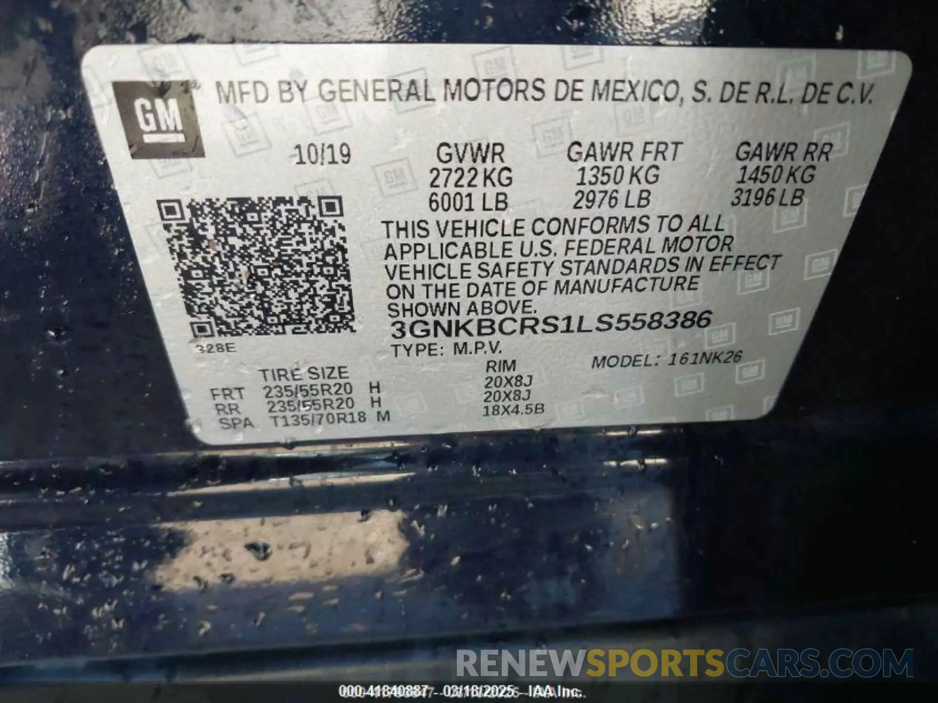 9 Photograph of a damaged car 3GNKBCRS1LS558386 CHEVROLET BLAZER 2020