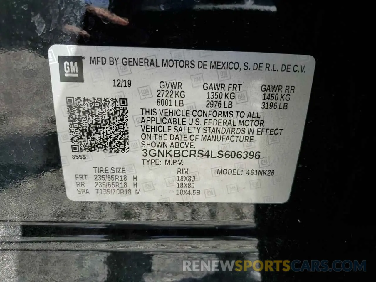 13 Photograph of a damaged car 3GNKBCRS4LS606396 CHEVROLET BLAZER 2020