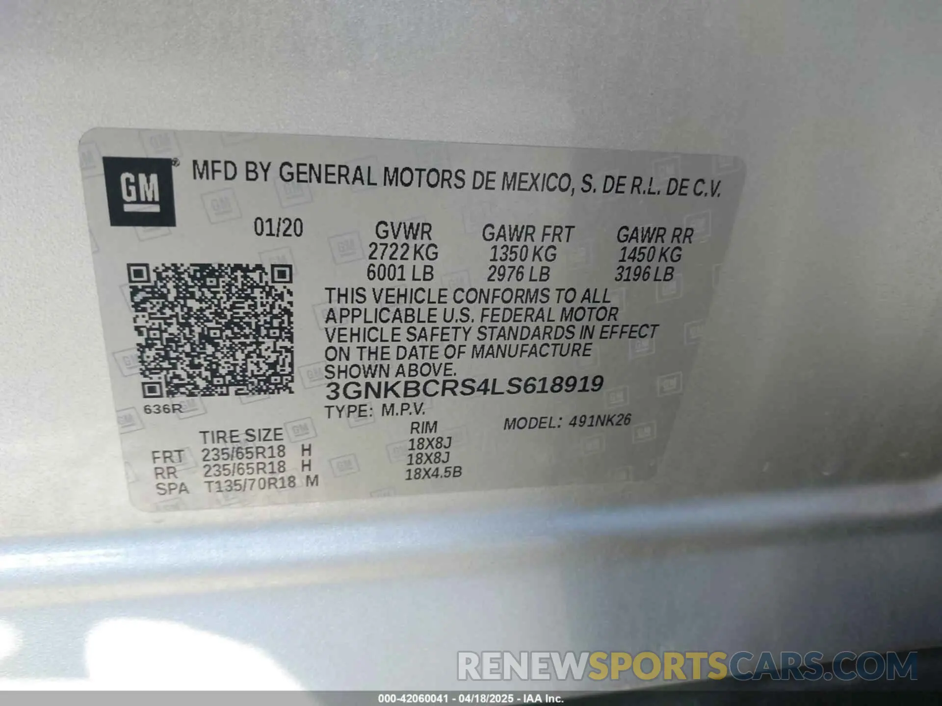 9 Photograph of a damaged car 3GNKBCRS4LS618919 CHEVROLET BLAZER 2020