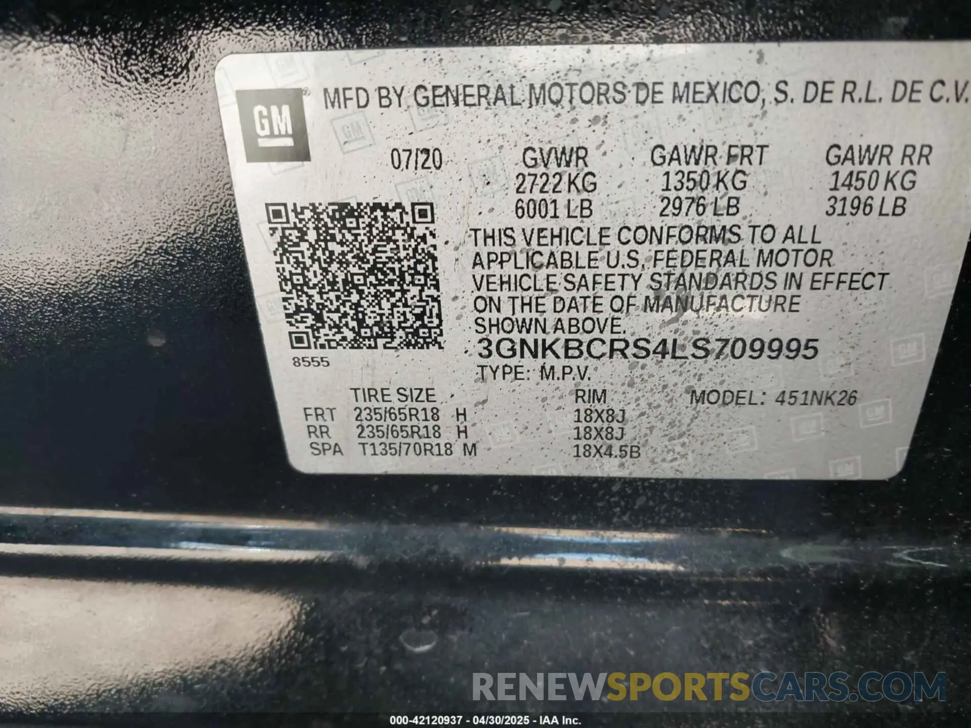 9 Photograph of a damaged car 3GNKBCRS4LS709995 CHEVROLET BLAZER 2020