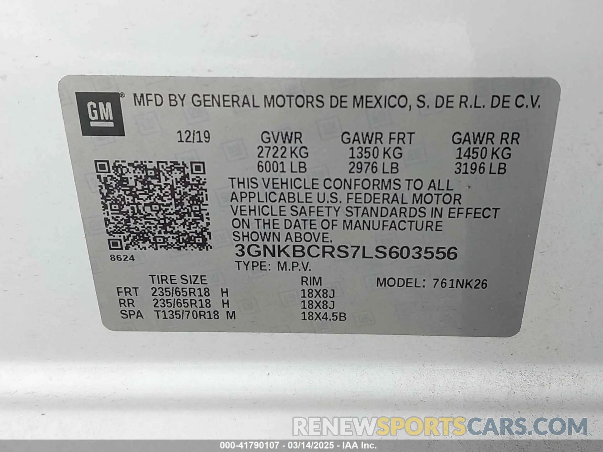 9 Photograph of a damaged car 3GNKBCRS7LS603556 CHEVROLET BLAZER 2020