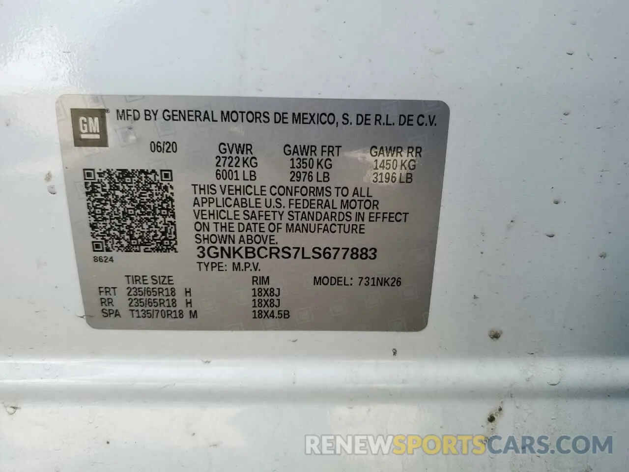 13 Photograph of a damaged car 3GNKBCRS7LS677883 CHEVROLET BLAZER 2020