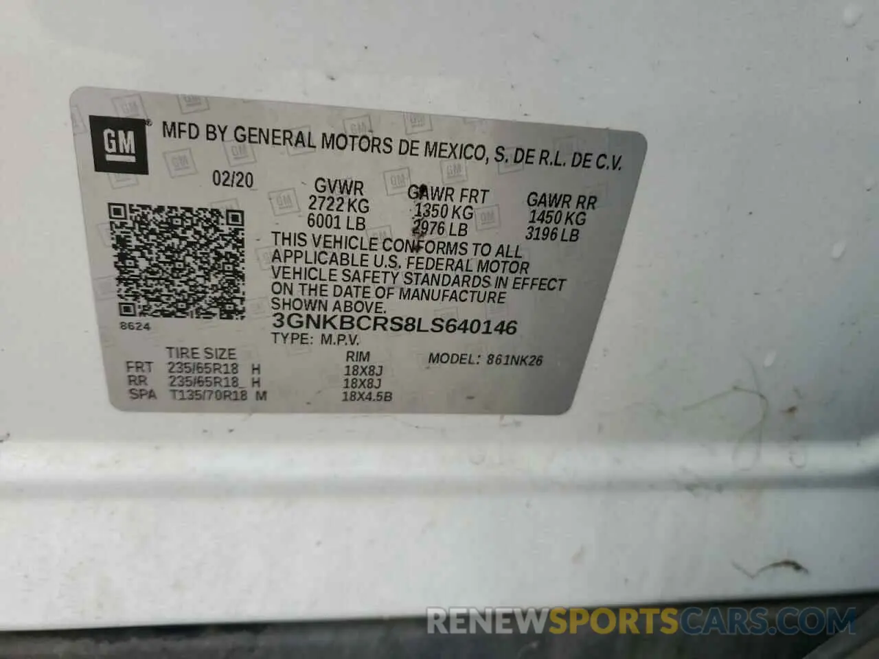 14 Photograph of a damaged car 3GNKBCRS8LS640146 CHEVROLET BLAZER 2020
