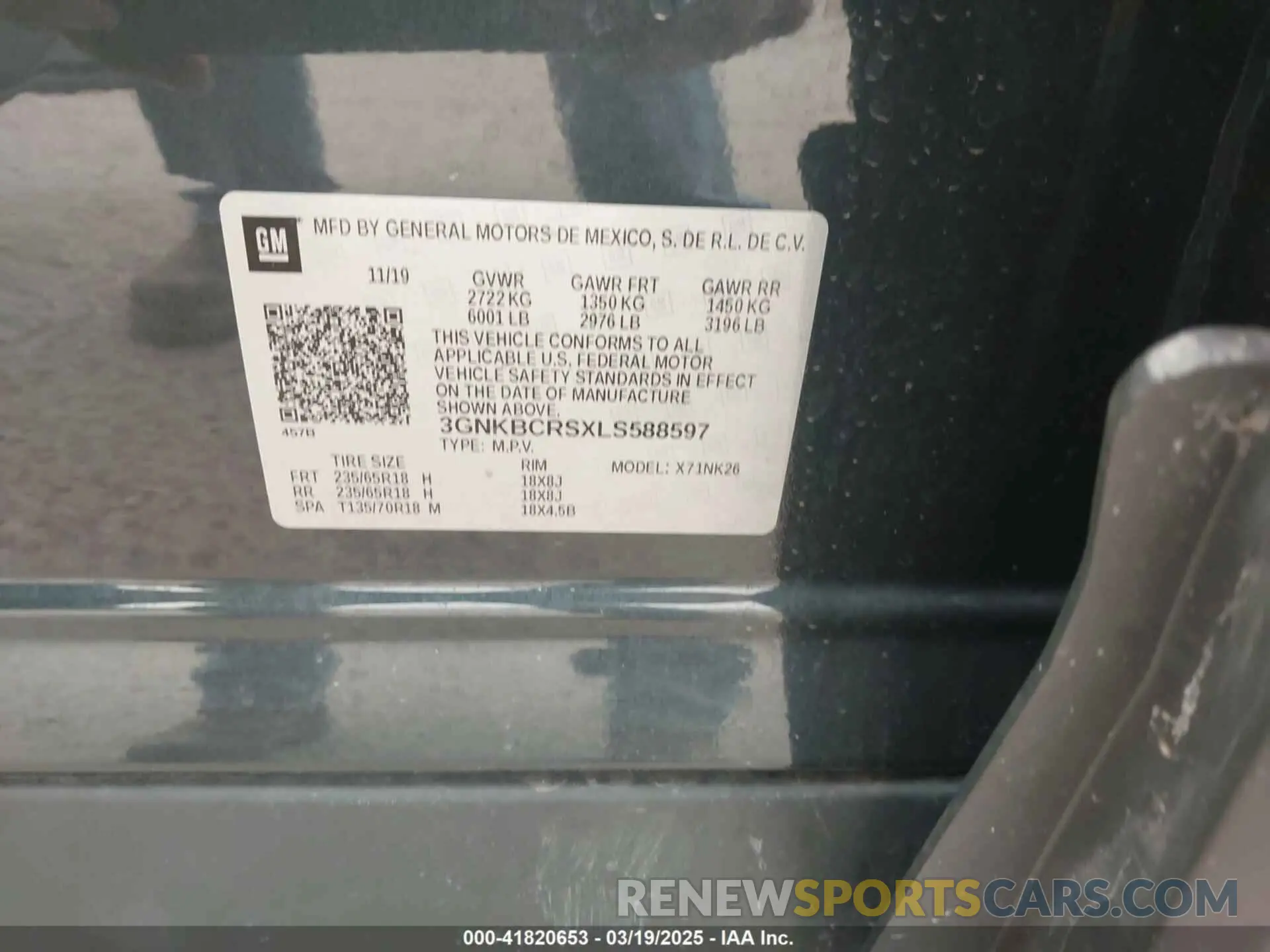 9 Photograph of a damaged car 3GNKBCRSXLS588597 CHEVROLET BLAZER 2020