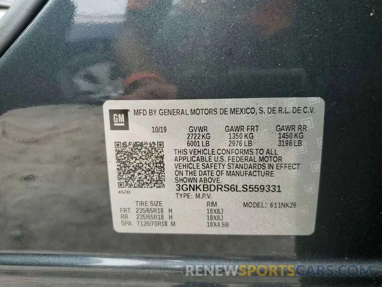 14 Photograph of a damaged car 3GNKBDRS6LS559331 CHEVROLET BLAZER 2020