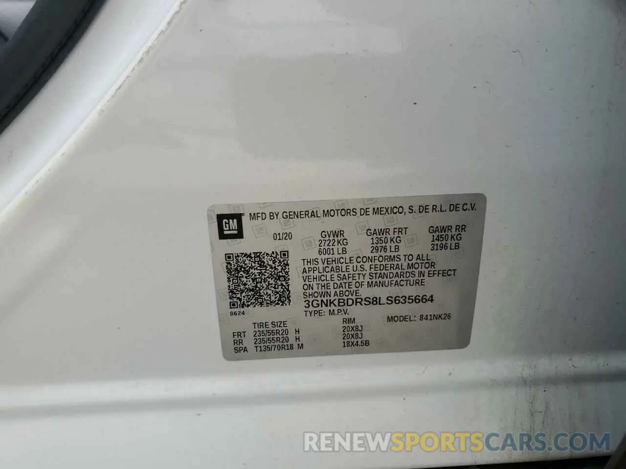 14 Photograph of a damaged car 3GNKBDRS8LS635664 CHEVROLET BLAZER 2020