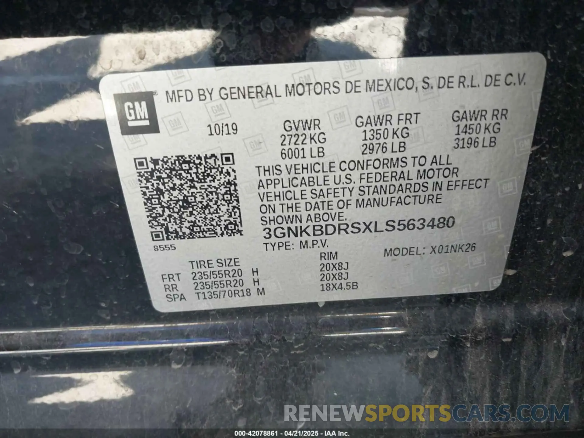 9 Photograph of a damaged car 3GNKBDRSXLS563480 CHEVROLET BLAZER 2020