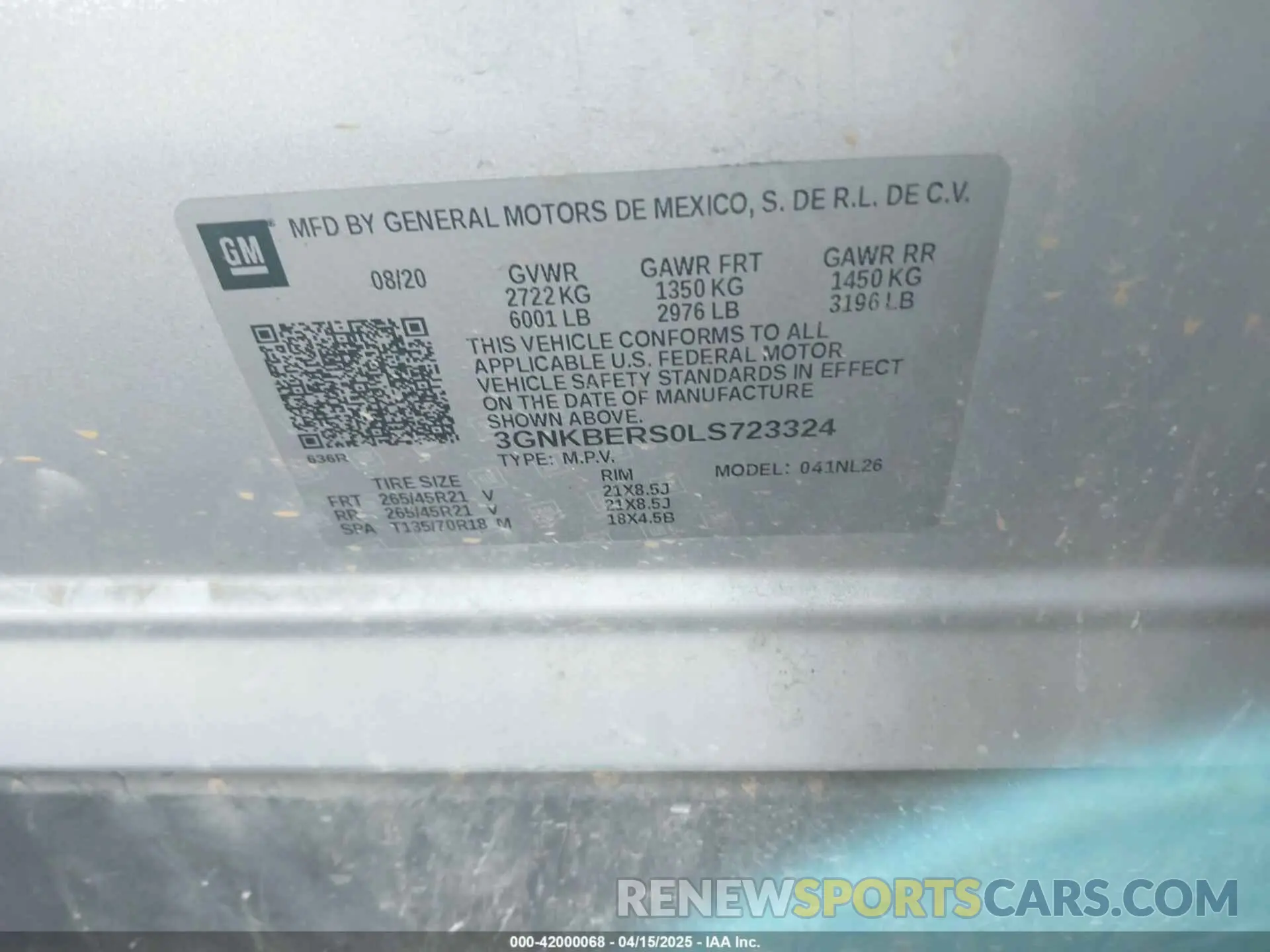 9 Photograph of a damaged car 3GNKBERS0LS723324 CHEVROLET BLAZER 2020