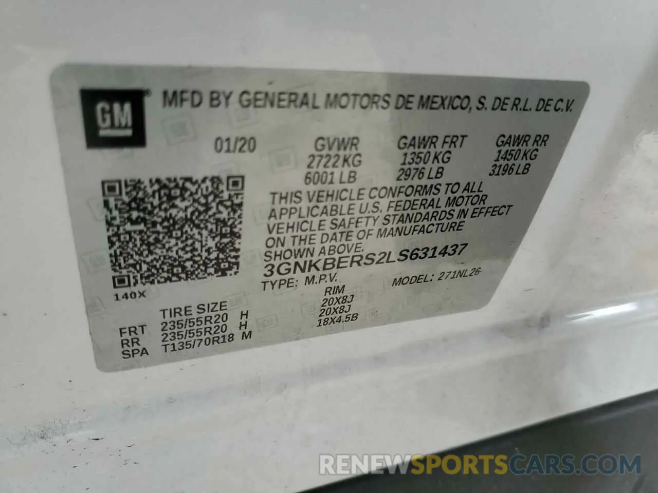 15 Photograph of a damaged car 3GNKBERS2LS631437 CHEVROLET BLAZER 2020