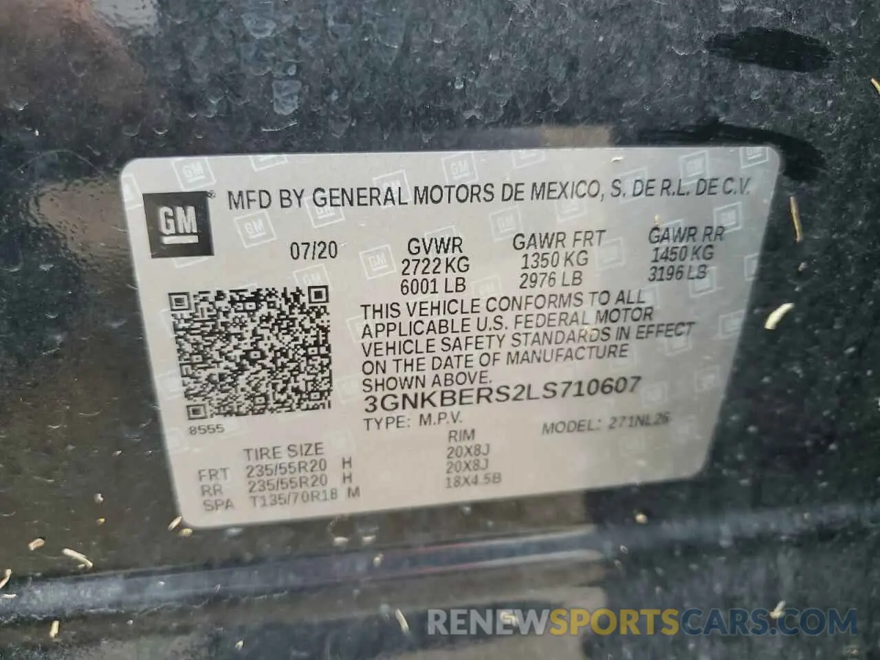 15 Photograph of a damaged car 3GNKBERS2LS710607 CHEVROLET BLAZER 2020