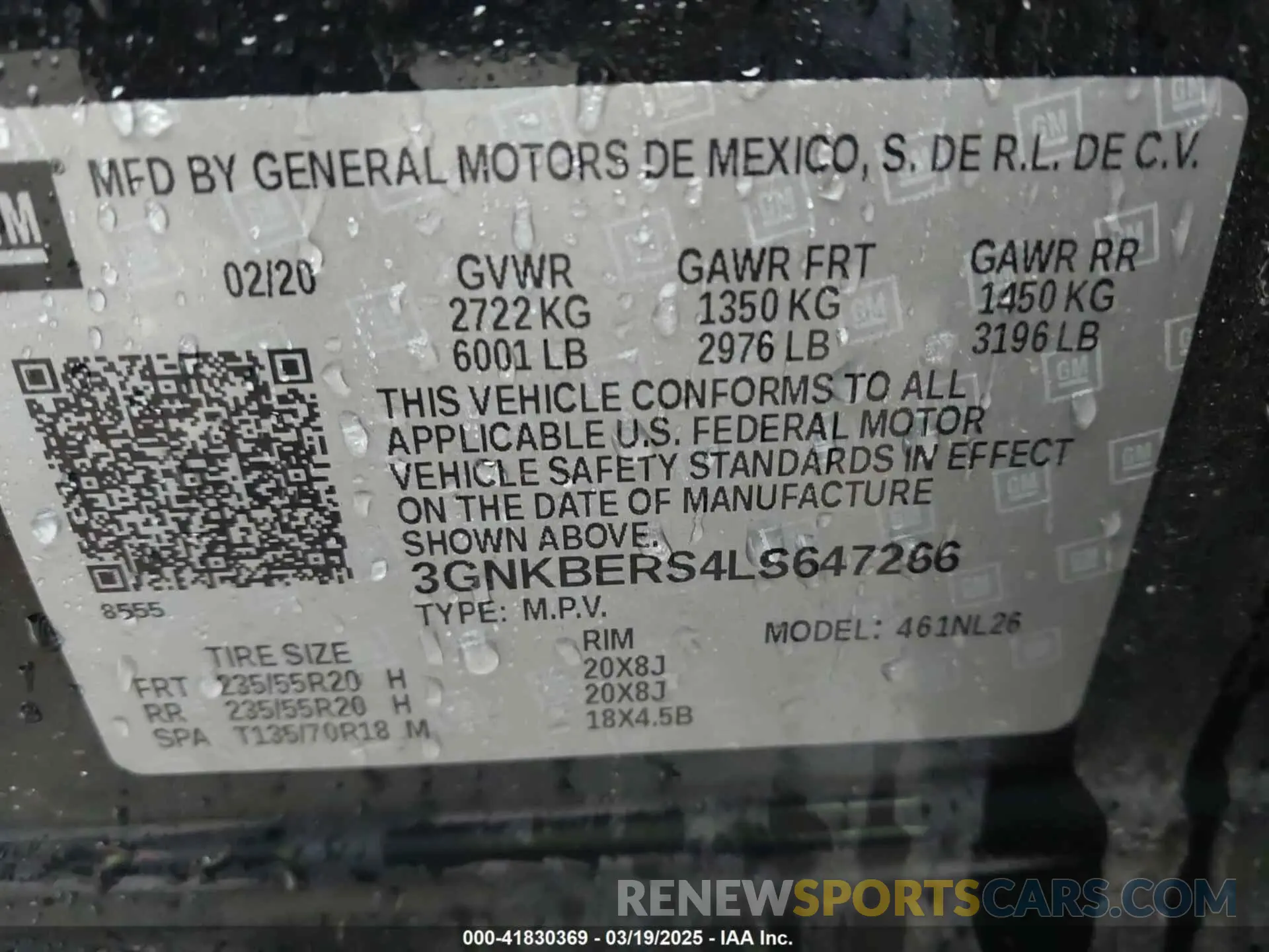 9 Photograph of a damaged car 3GNKBERS4LS647266 CHEVROLET BLAZER 2020