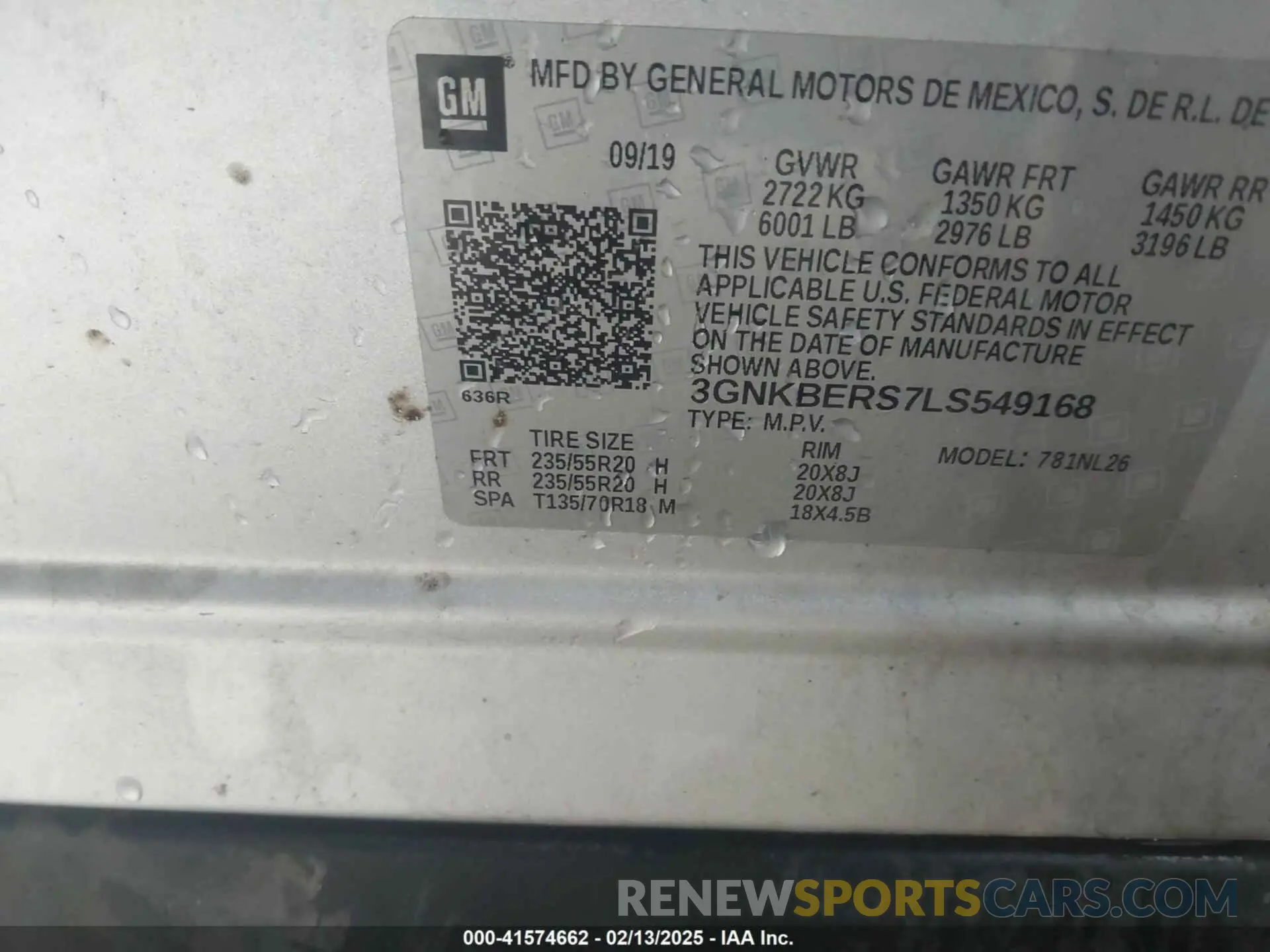 9 Photograph of a damaged car 3GNKBERS7LS549168 CHEVROLET BLAZER 2020