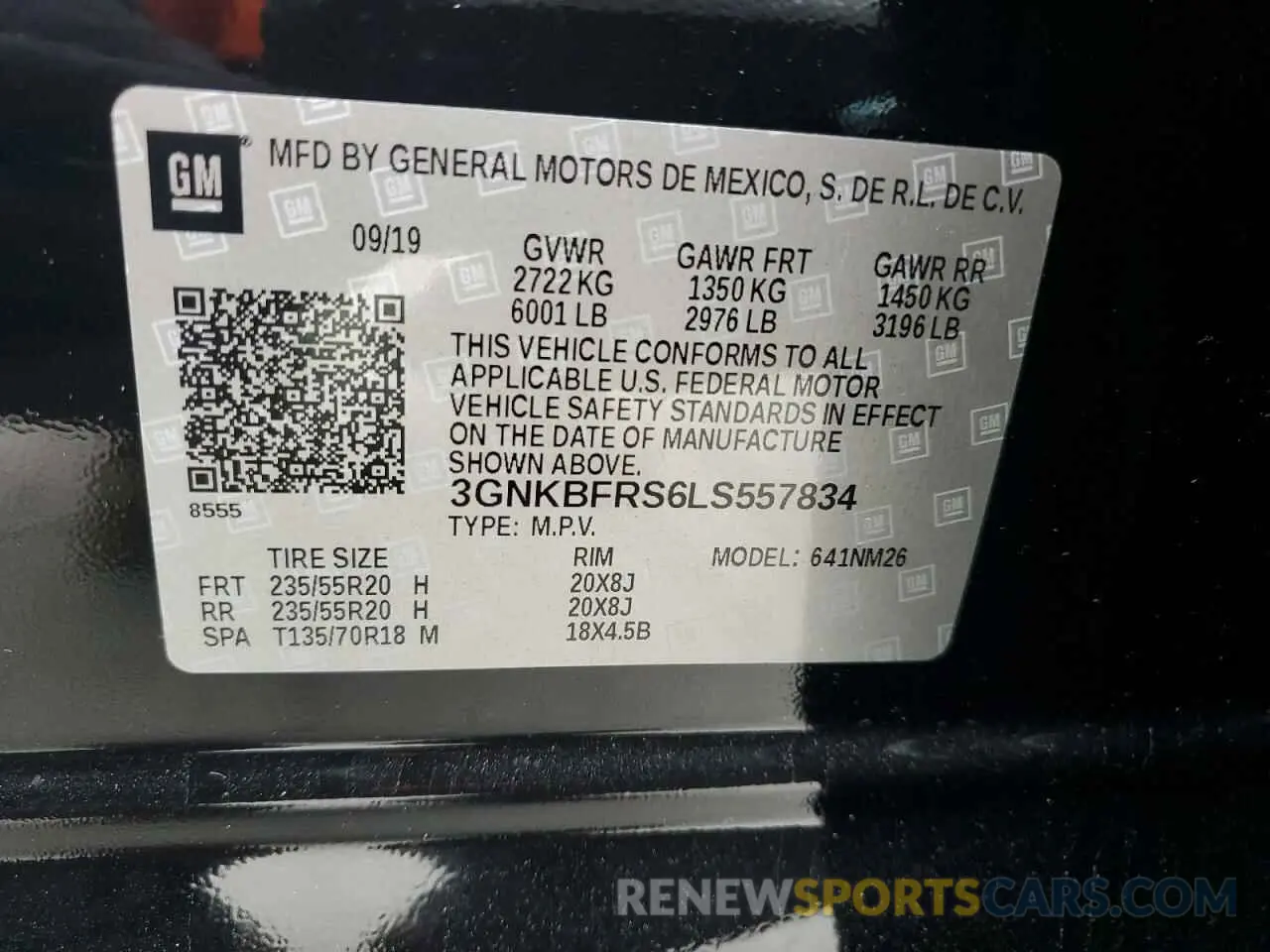 13 Photograph of a damaged car 3GNKBFRS6LS557834 CHEVROLET BLAZER 2020