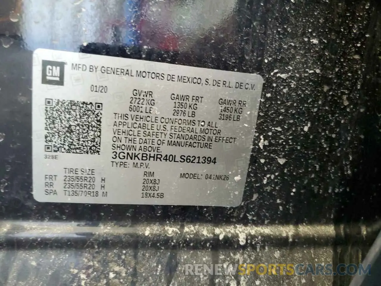 13 Photograph of a damaged car 3GNKBHR40LS621394 CHEVROLET BLAZER 2020