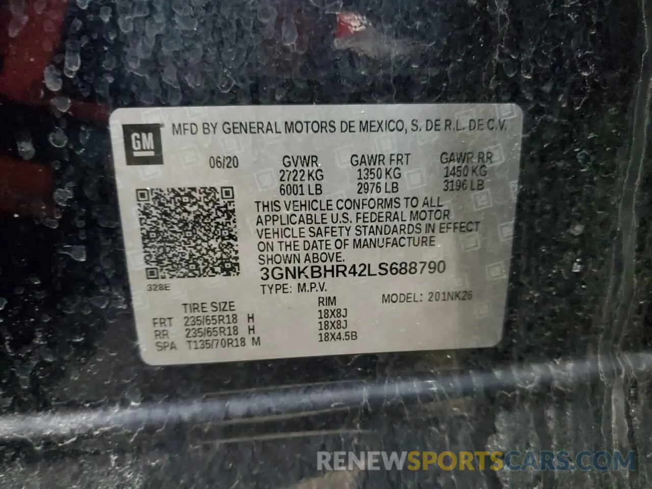 13 Photograph of a damaged car 3GNKBHR42LS688790 CHEVROLET BLAZER 2020