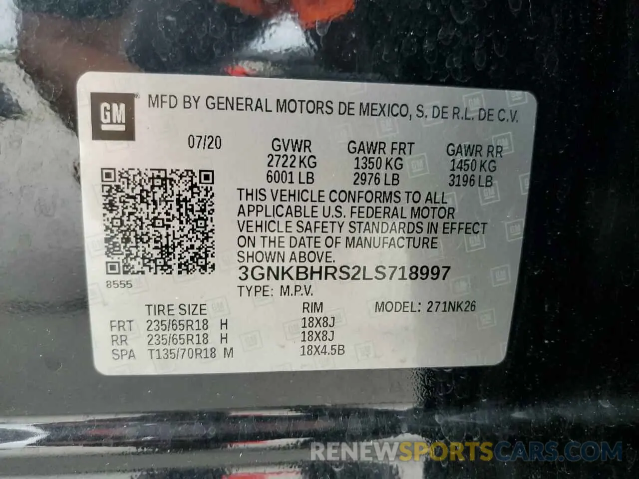 13 Photograph of a damaged car 3GNKBHRS2LS718997 CHEVROLET BLAZER 2020