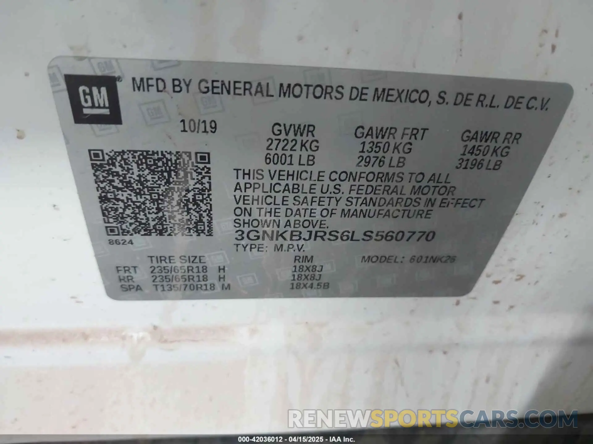 9 Photograph of a damaged car 3GNKBJRS6LS560770 CHEVROLET BLAZER 2020