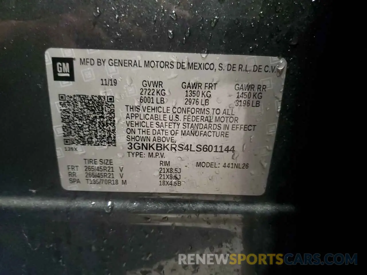 13 Photograph of a damaged car 3GNKBKRS4LS601144 CHEVROLET BLAZER 2020