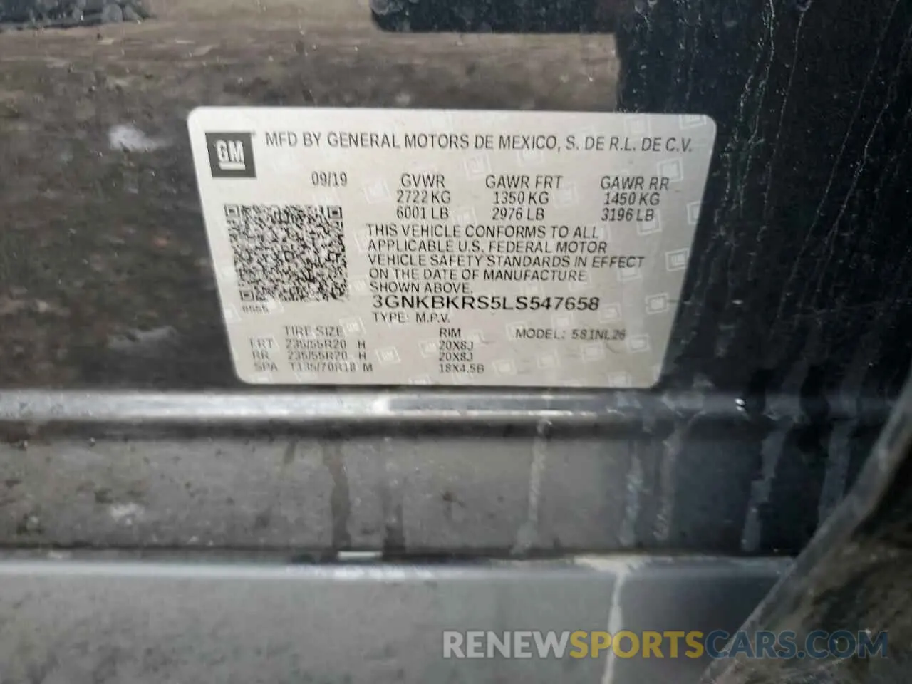 16 Photograph of a damaged car 3GNKBKRS5LS547658 CHEVROLET BLAZER 2020