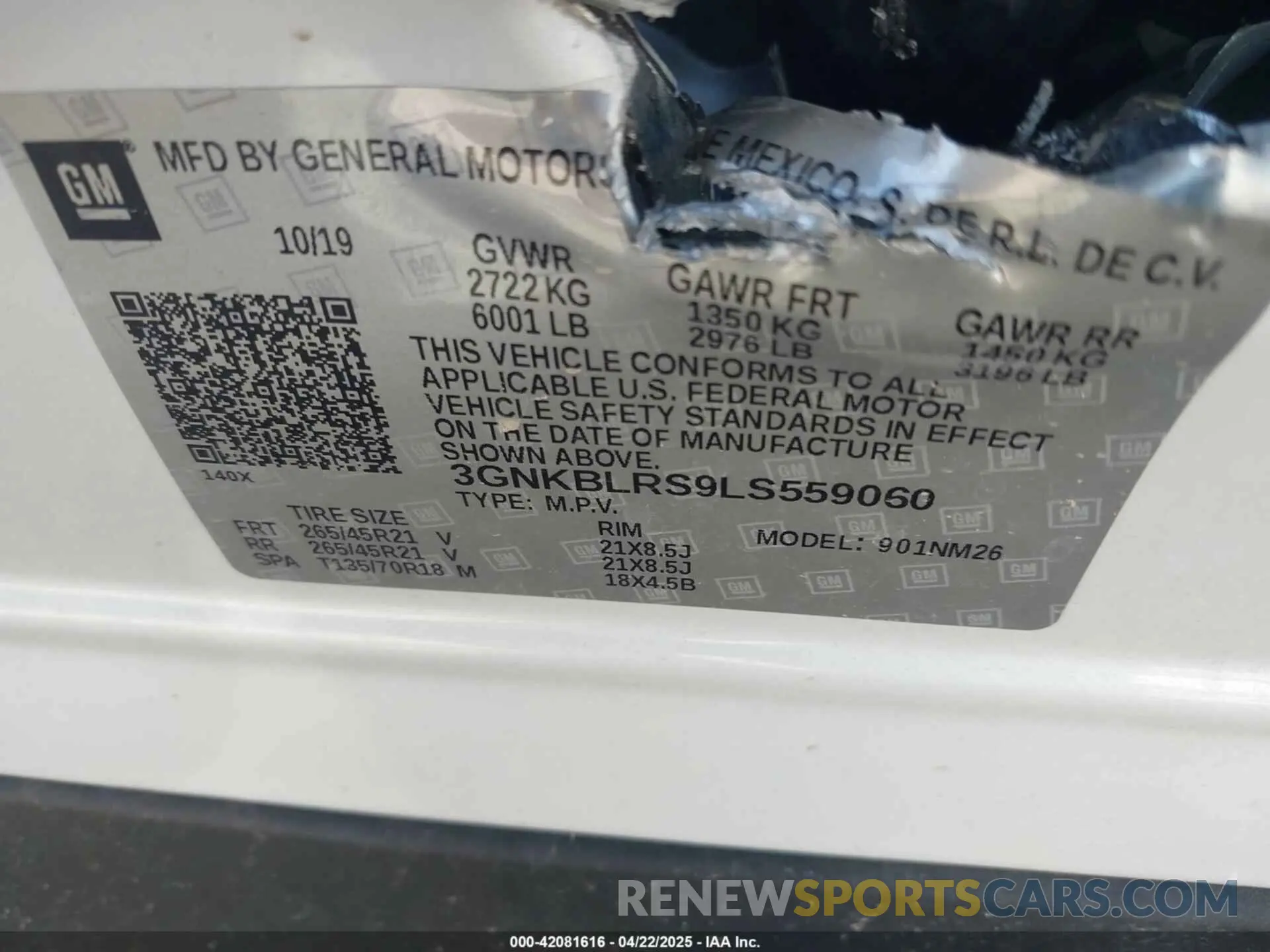 9 Photograph of a damaged car 3GNKBLRS9LS559060 CHEVROLET BLAZER 2020