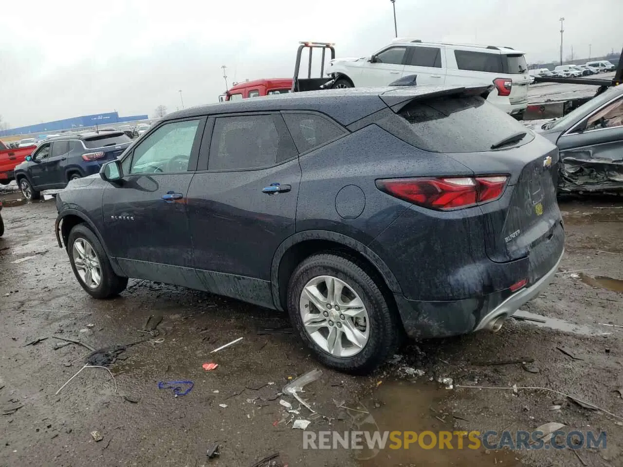 2 Photograph of a damaged car 3GNKBBRA4MS503675 CHEVROLET BLAZER 2021