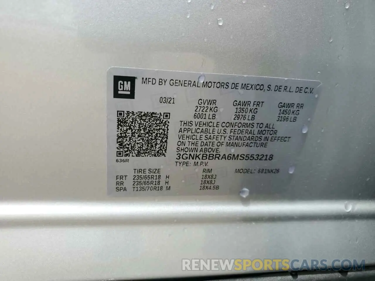 13 Photograph of a damaged car 3GNKBBRA6MS553218 CHEVROLET BLAZER 2021