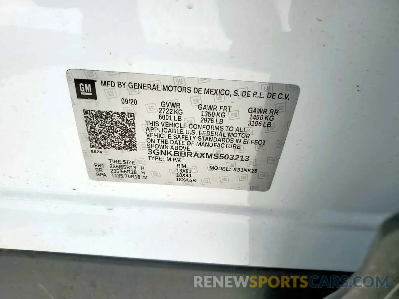 13 Photograph of a damaged car 3GNKBBRAXMS503213 CHEVROLET BLAZER 2021