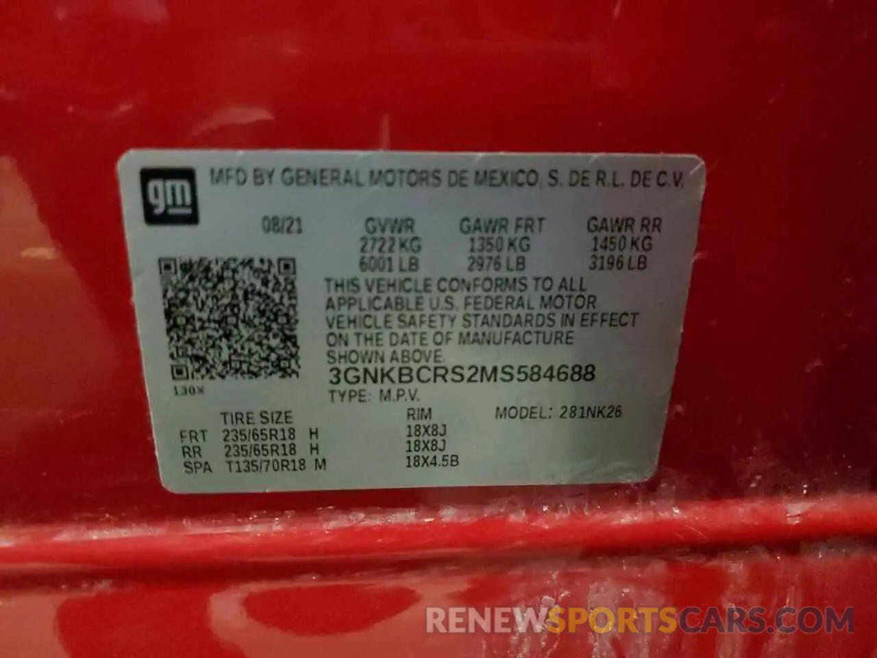 13 Photograph of a damaged car 3GNKBCRS2MS584688 CHEVROLET BLAZER 2021