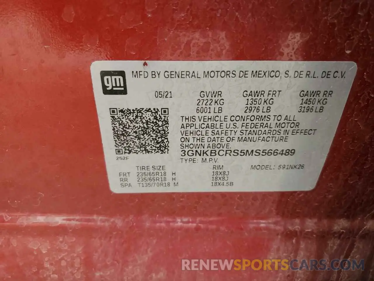 14 Photograph of a damaged car 3GNKBCRS5MS566489 CHEVROLET BLAZER 2021