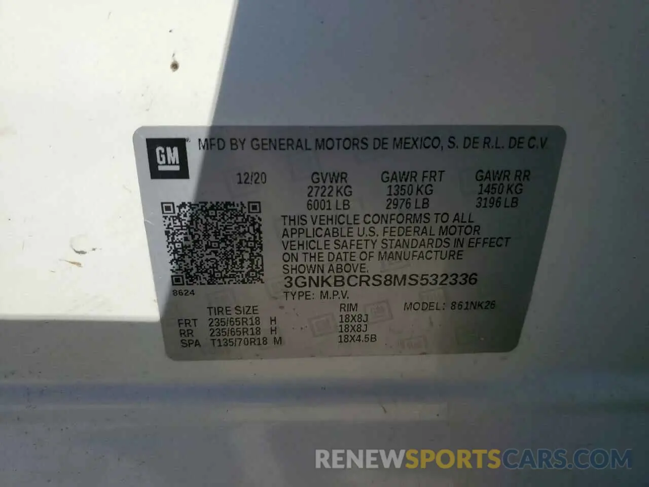 15 Photograph of a damaged car 3GNKBCRS8MS532336 CHEVROLET BLAZER 2021