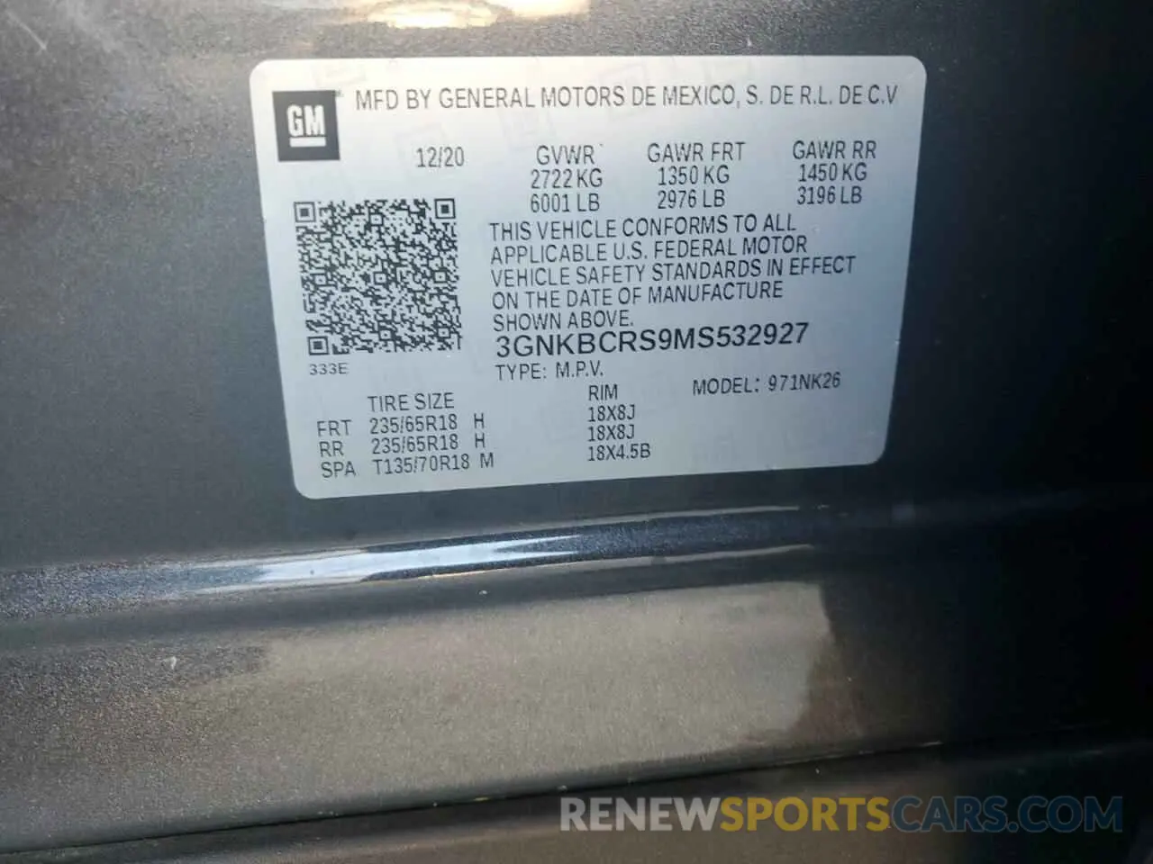 13 Photograph of a damaged car 3GNKBCRS9MS532927 CHEVROLET BLAZER 2021