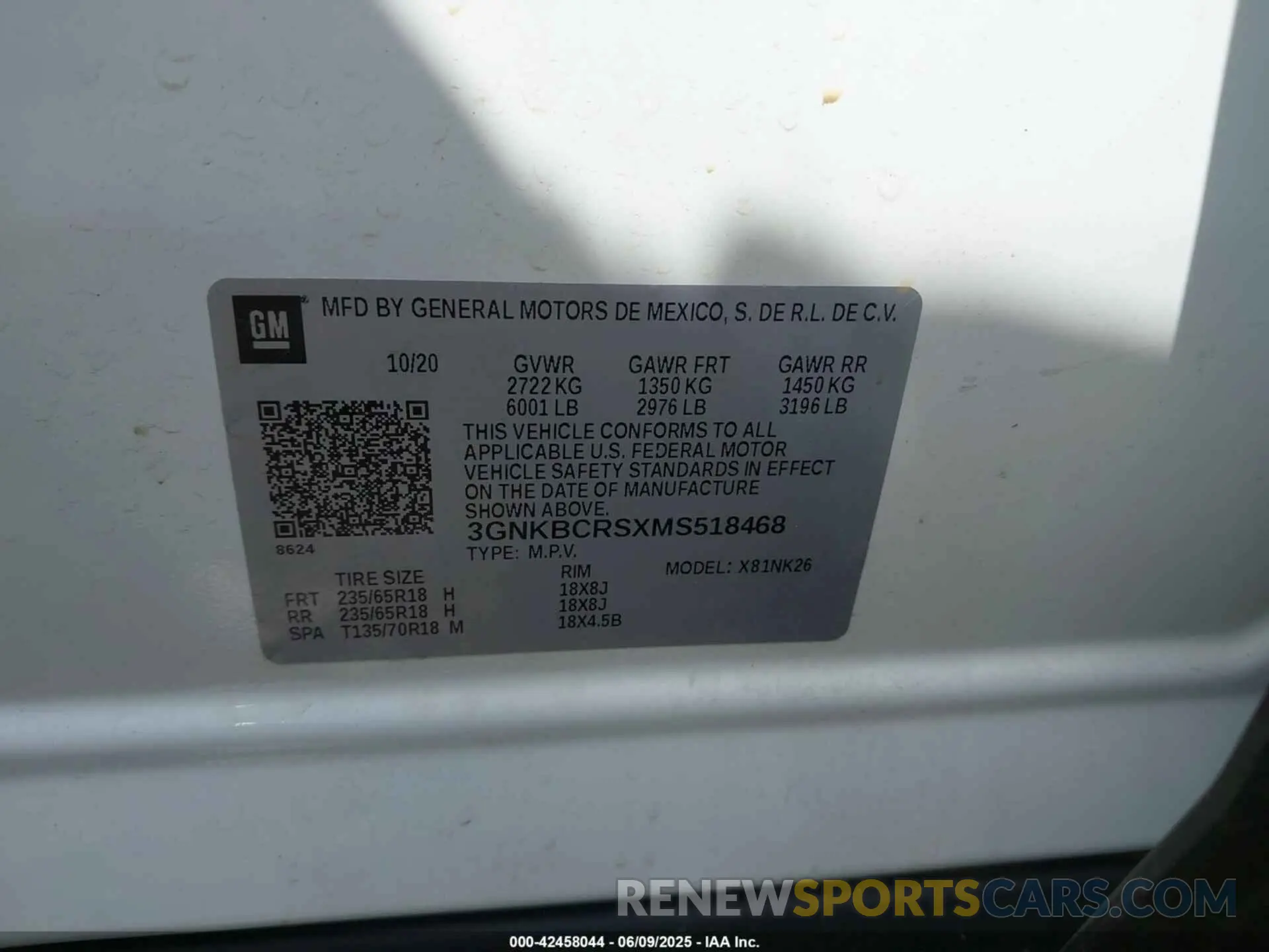 9 Photograph of a damaged car 3GNKBCRSXMS518468 CHEVROLET BLAZER 2021