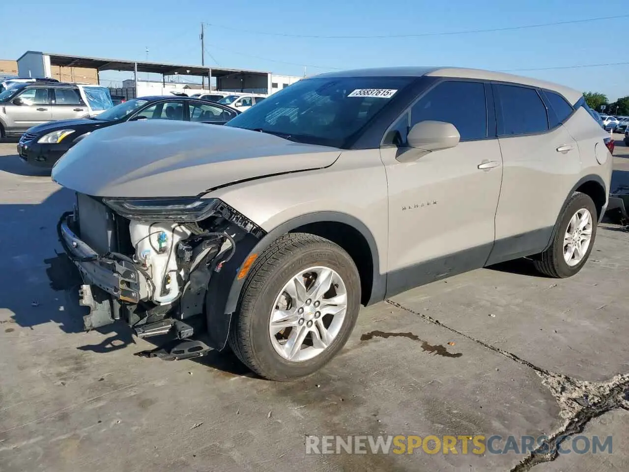 1 Photograph of a damaged car 3GNKBCRSXMS542267 CHEVROLET BLAZER 2021