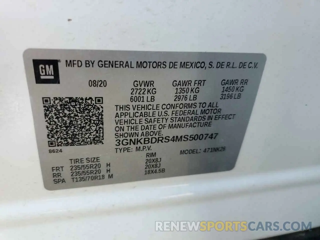 14 Photograph of a damaged car 3GNKBDRS4MS500747 CHEVROLET BLAZER 2021