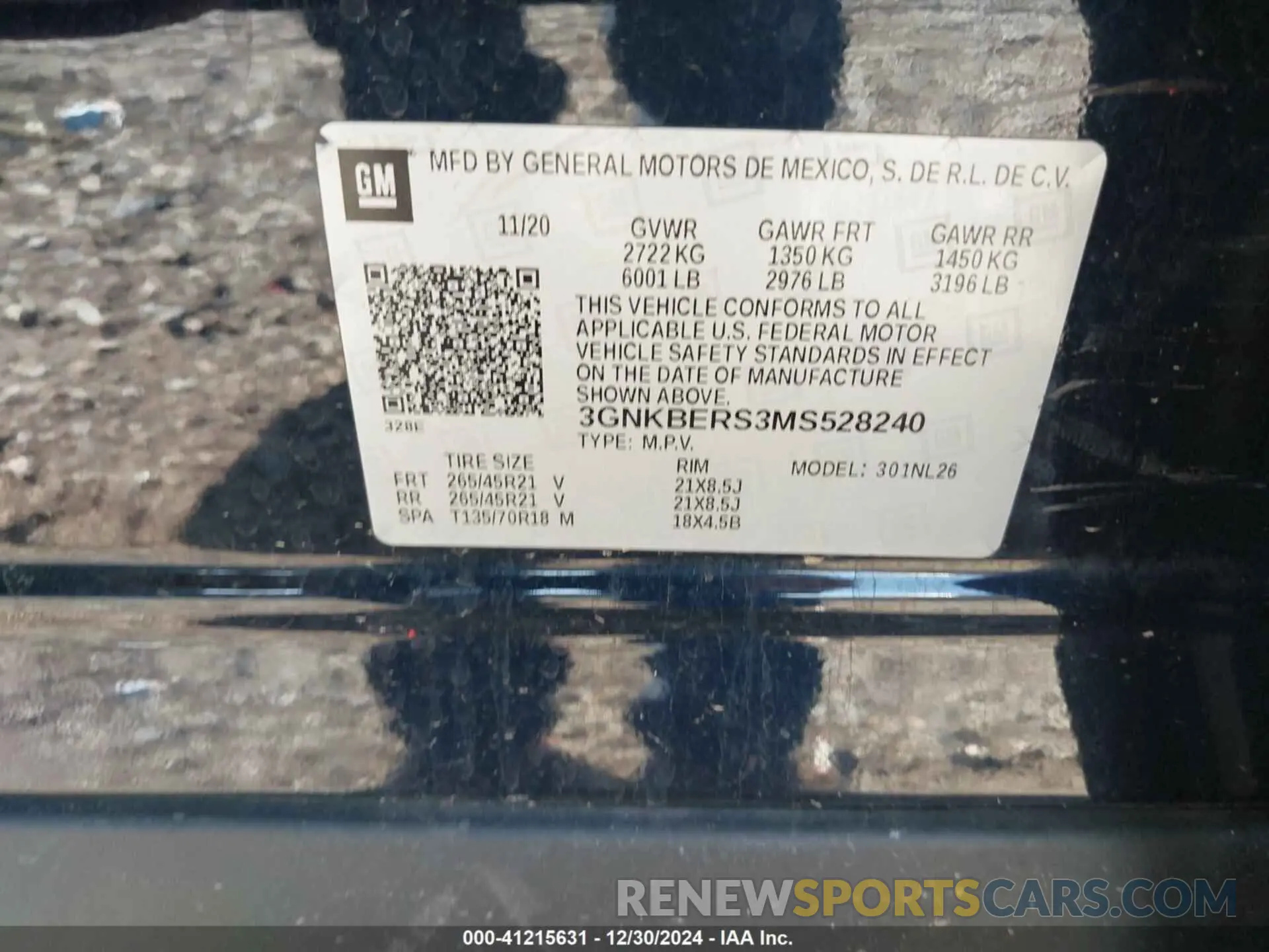 9 Photograph of a damaged car 3GNKBERS3MS528240 CHEVROLET BLAZER 2021