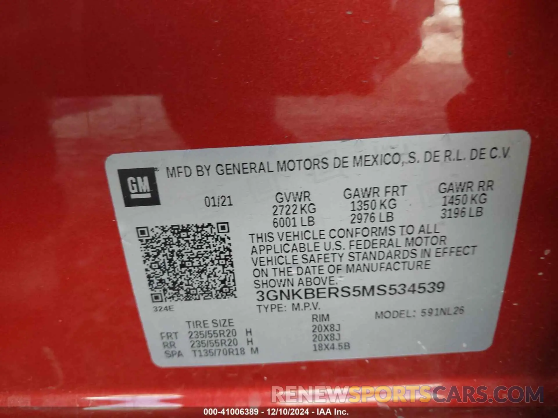 9 Photograph of a damaged car 3GNKBERS5MS534539 CHEVROLET BLAZER 2021