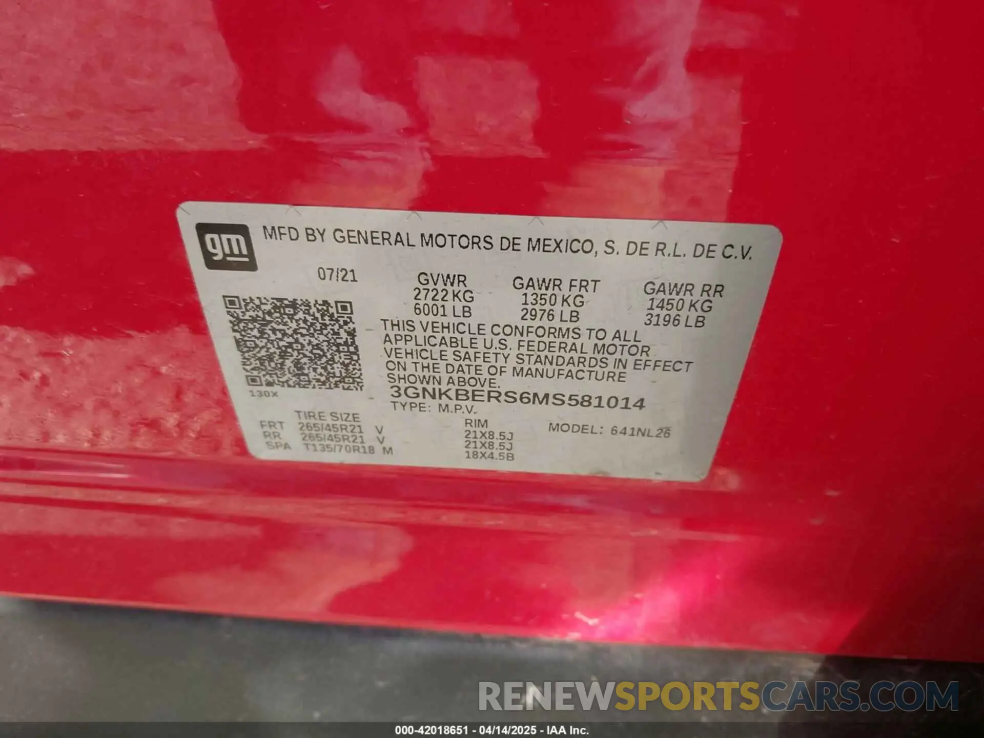 9 Photograph of a damaged car 3GNKBERS6MS581014 CHEVROLET BLAZER 2021