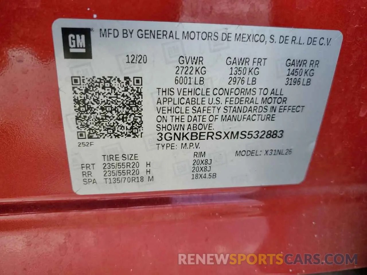 15 Photograph of a damaged car 3GNKBERSXMS532883 CHEVROLET BLAZER 2021