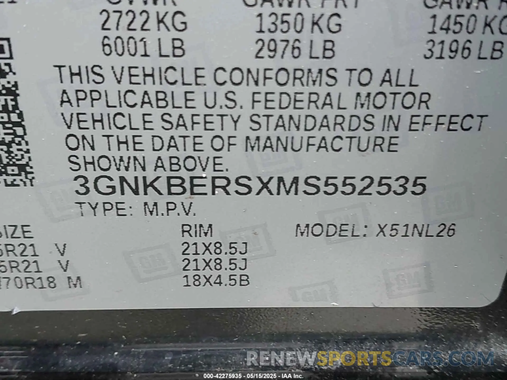 9 Photograph of a damaged car 3GNKBERSXMS552535 CHEVROLET BLAZER 2021