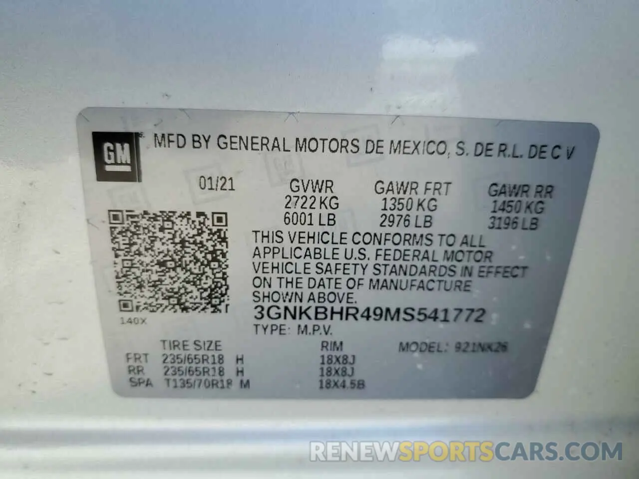 13 Photograph of a damaged car 3GNKBHR49MS541772 CHEVROLET BLAZER 2021