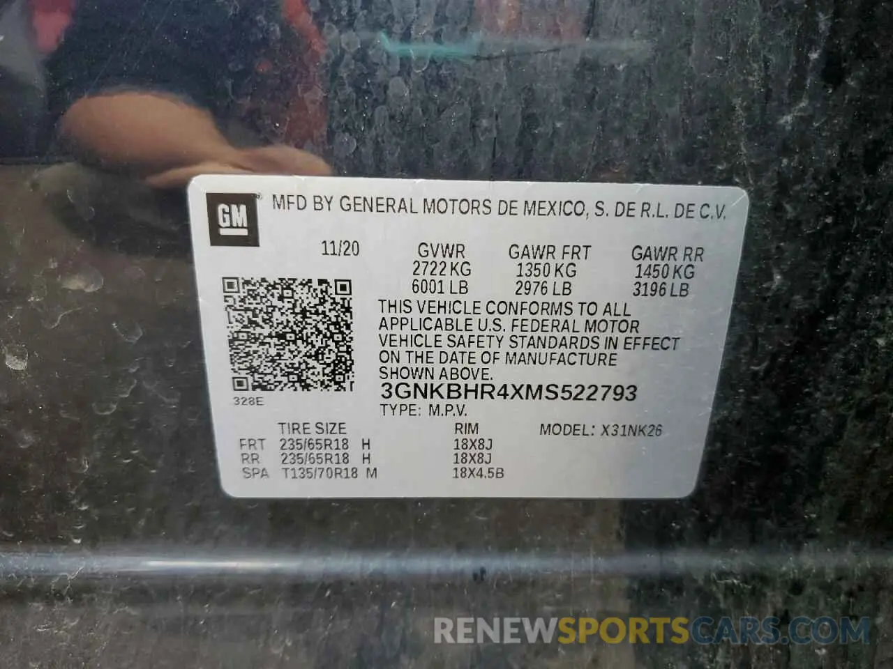 13 Photograph of a damaged car 3GNKBHR4XMS522793 CHEVROLET BLAZER 2021