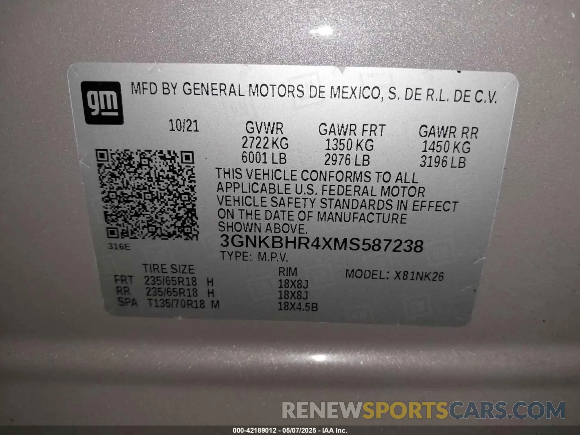 9 Photograph of a damaged car 3GNKBHR4XMS587238 CHEVROLET BLAZER 2021