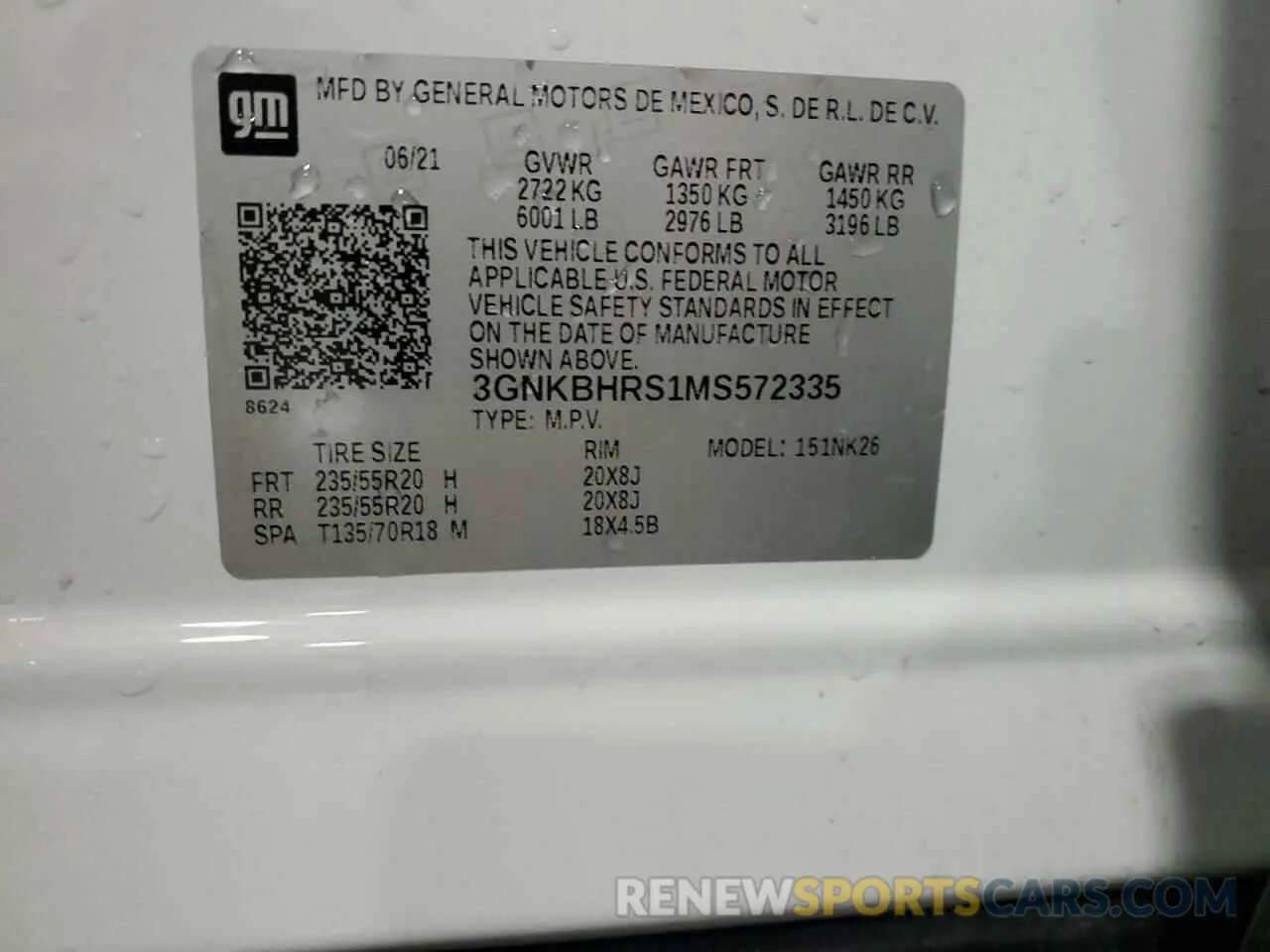 14 Photograph of a damaged car 3GNKBHRS1MS572335 CHEVROLET BLAZER 2021