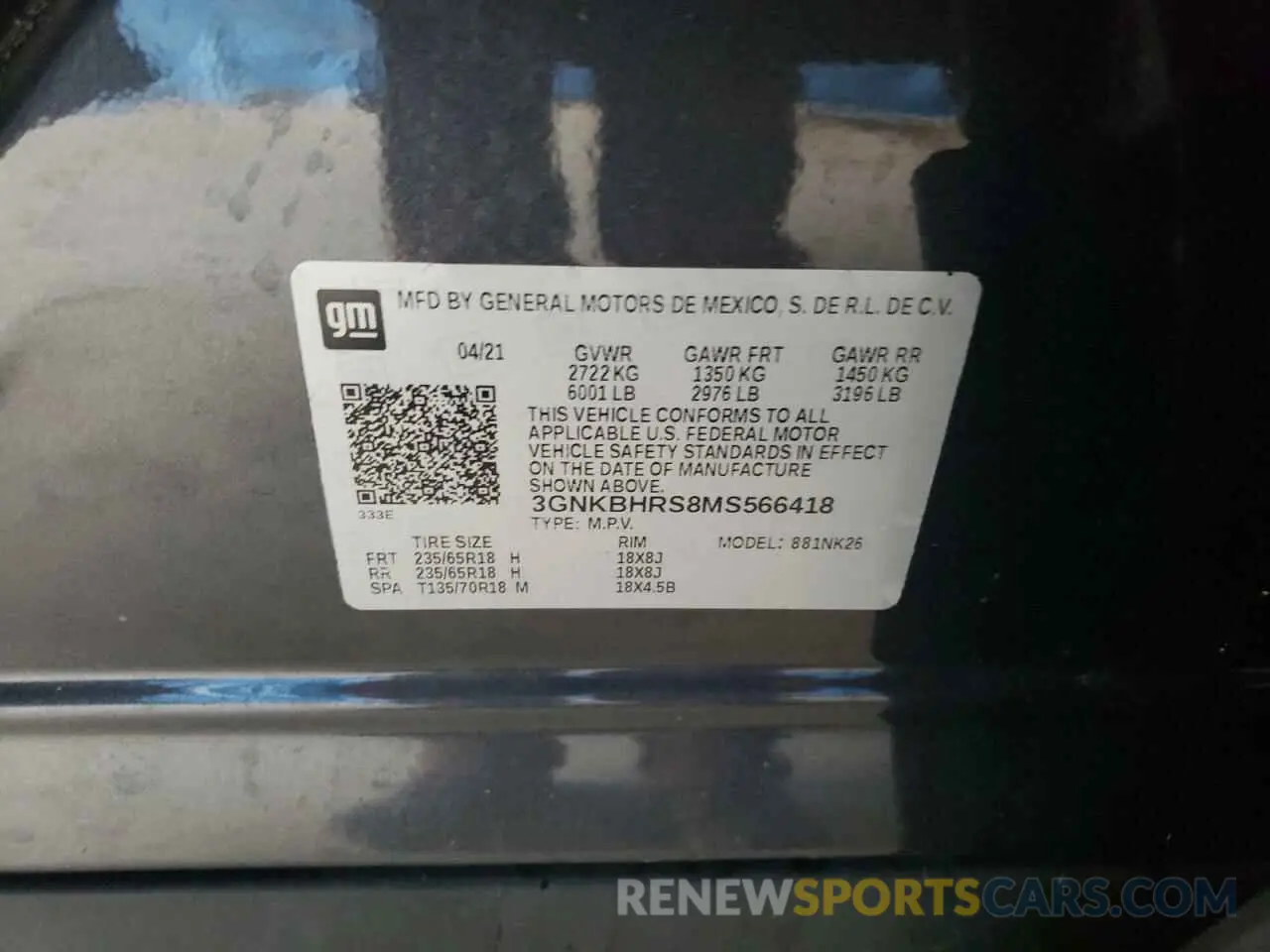 13 Photograph of a damaged car 3GNKBHRS8MS566418 CHEVROLET BLAZER 2021
